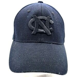 UNC North Carolina Tar Heels CAP‎ HAT Stretch BLACK Fitted Top Of The World VTG